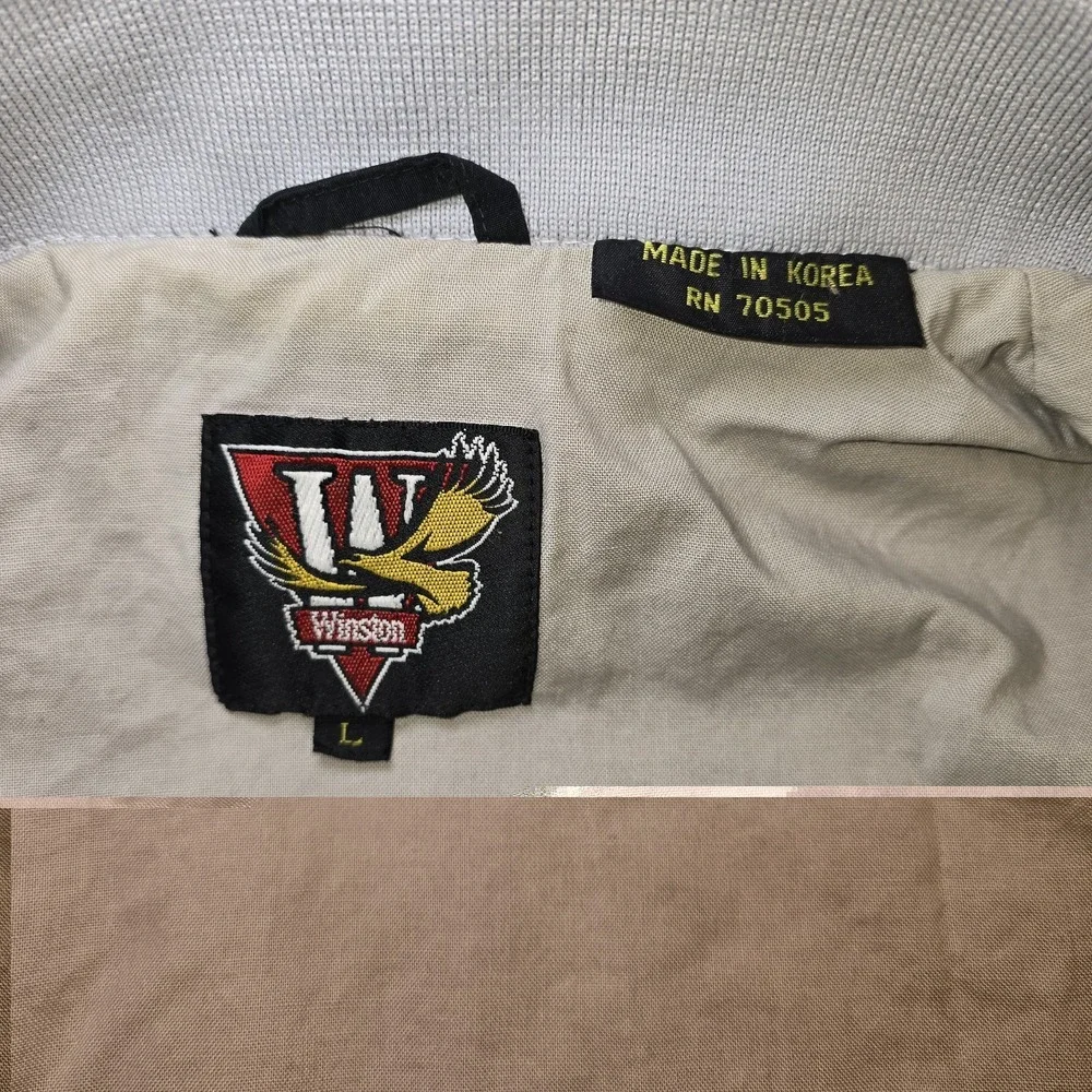 VTG 1993 Winston Cup Racing Jacket Men's L Red Black Yellow Hooded 90s NASCAR...